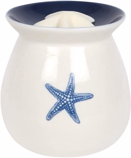 Gloriously Good White Ceramic Starfish Tabletop Wax Melt Burner with Fresh Organic Wax Melt