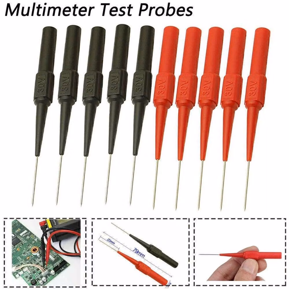 Havendro 10-Piece Stainless Steel Multimeter Back Probe Set in Black and Red – 2