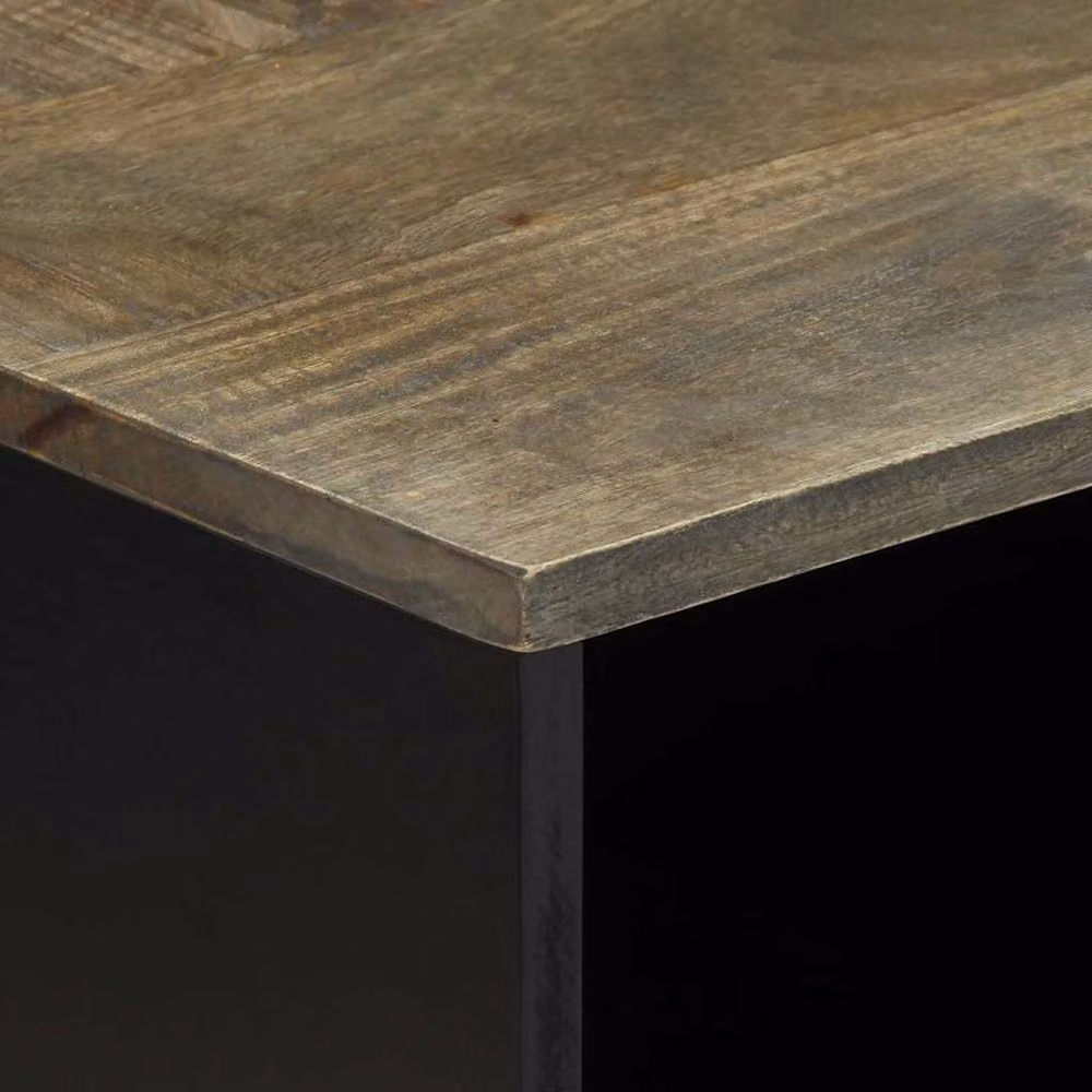 Berkfield Home Light Grey Mango Wood Coffee Table W: 80 cm, D: 50 cm, H: 40 cm – 3