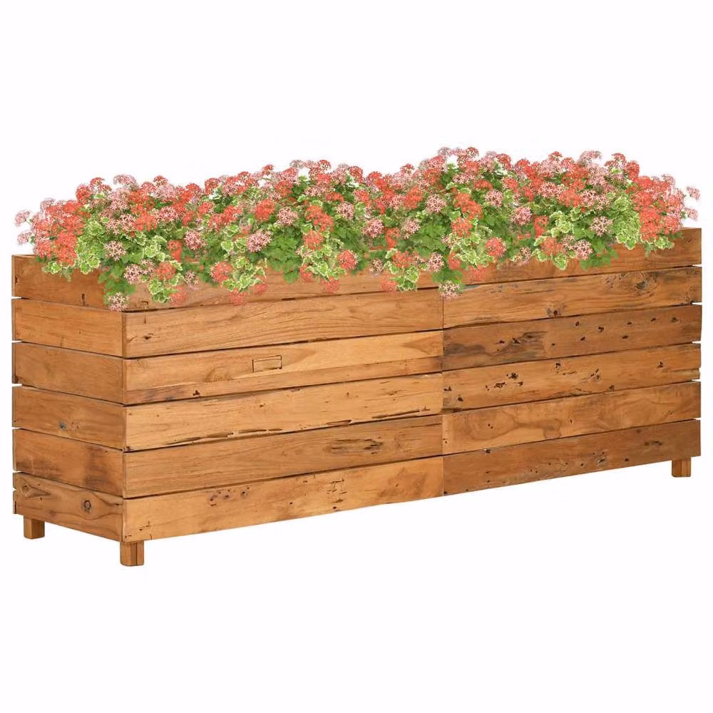 Berkfield Home Raised Bed in Brown Solid Wood and Steel, W/D/H: 150 x 40 x 55 cm – 2