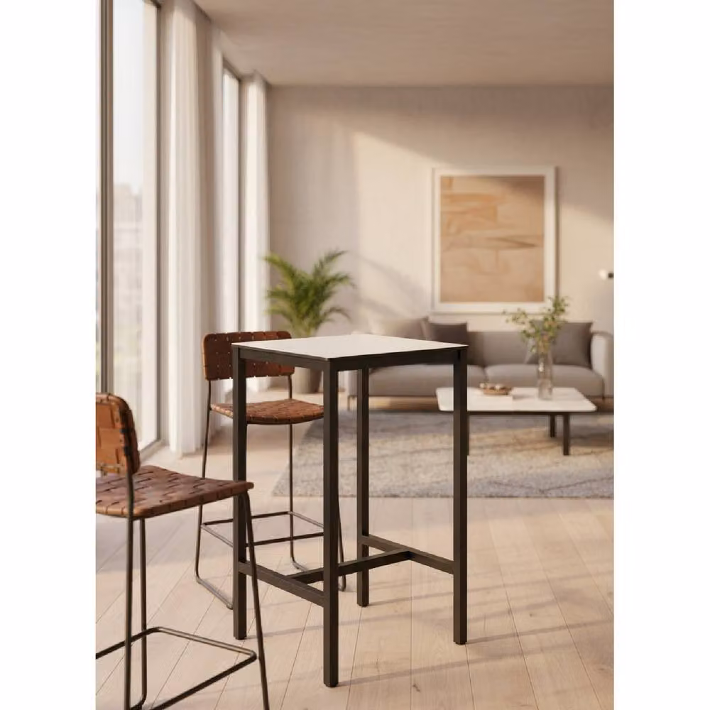 netfurniture Extrema Square Poseur Table, White and Black, W/D: 69 x 69 cm – 3