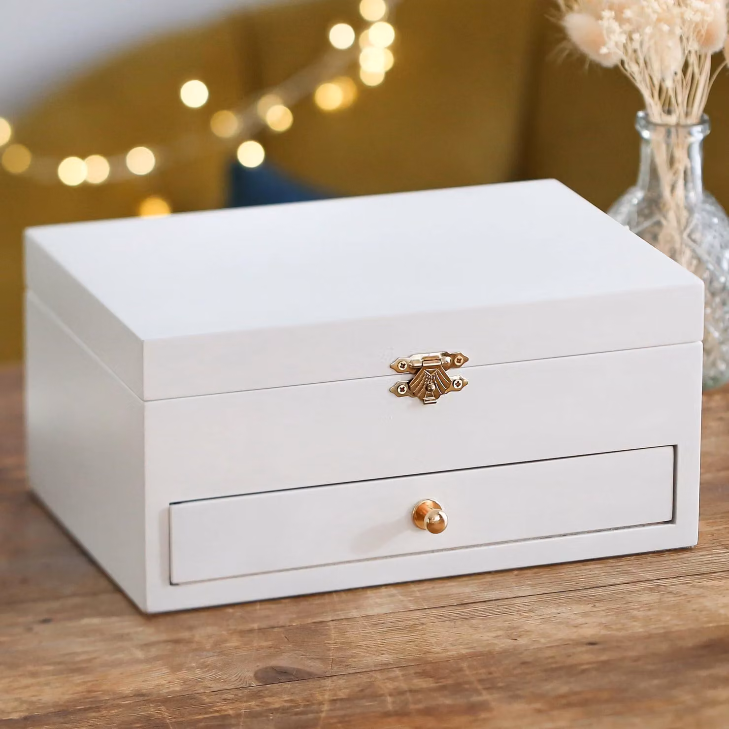 Lisa Angel Women's White Embroidered Jewellery Box – 2