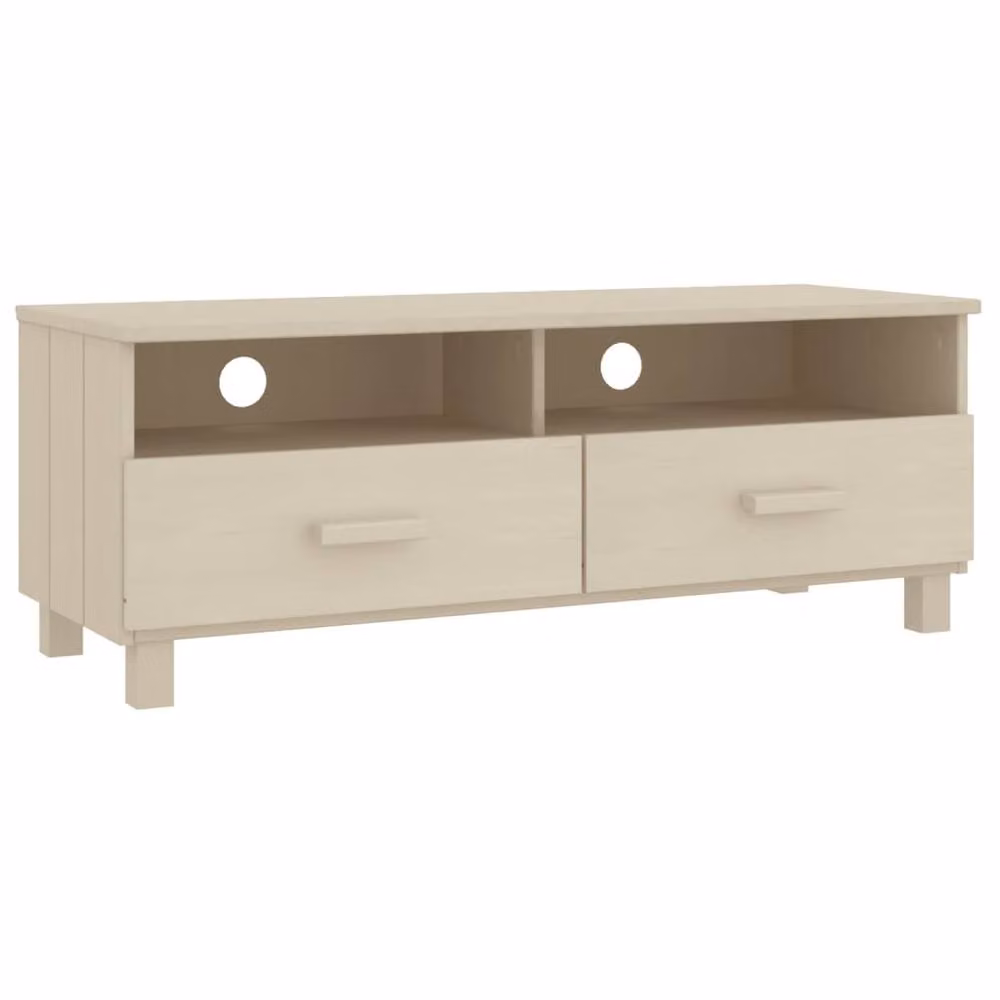 Berkfield Home HAMAR TV Cabinet in Honey Brown and Light Sand, Solid Pine Wood, W/D/H: 106 x 40 x 40 cm – 3