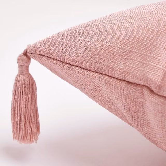 Dreamscene Tassel Cushion Covers in Pink, Set of 4, W/D/H: 45.72 x 45.72 x 45.72 cm