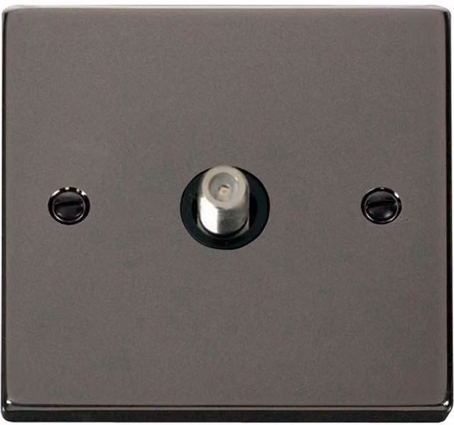 SE HOME Black Flush Socket Plate with Modern Metal and Plastic Finish