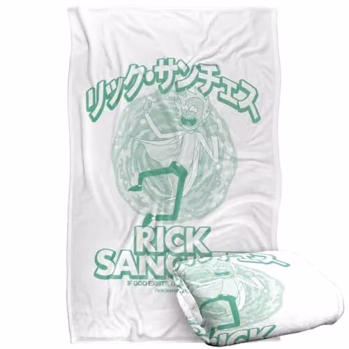 Warner Bros. Rick and Morty Rick Manga Mono Super Soft Fleece Throw Blanket, W/D/H: 91 x 147 cm