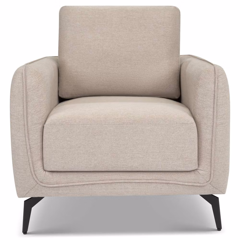 Bravich LTD Brixton Modern Fabric Armchair with Solid Wood Frame and Armrests in Beige or Green – 2