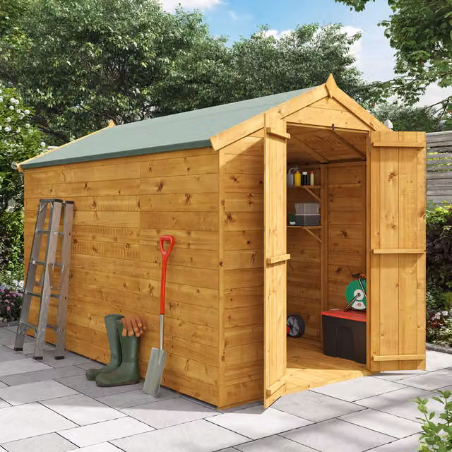 BillyOh Master Tongue and Groove Apex Wooden Shed in Brown, Windowless, W/D/H: 305 x 183 x 175 cm