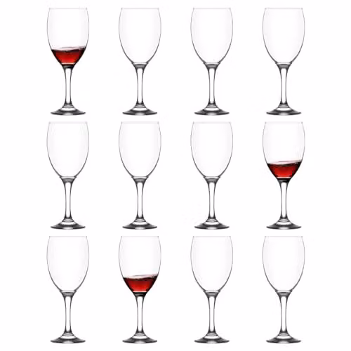 LAV Empire Red Wine Glasses, 590ml, Pack of 12, Transparent