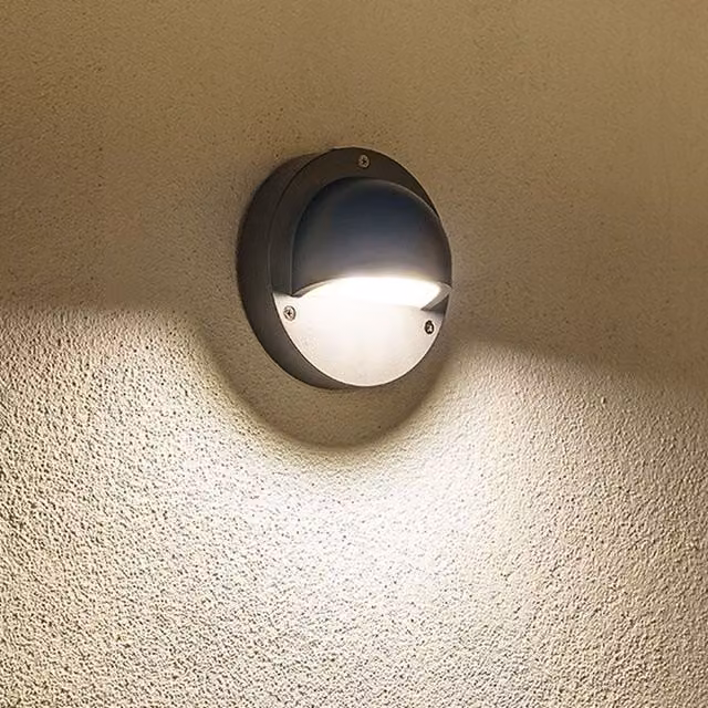 Techmar Deimos 1.5W 12V Round LED Outdoor Up and Down Wall Light in Anthracite Grey