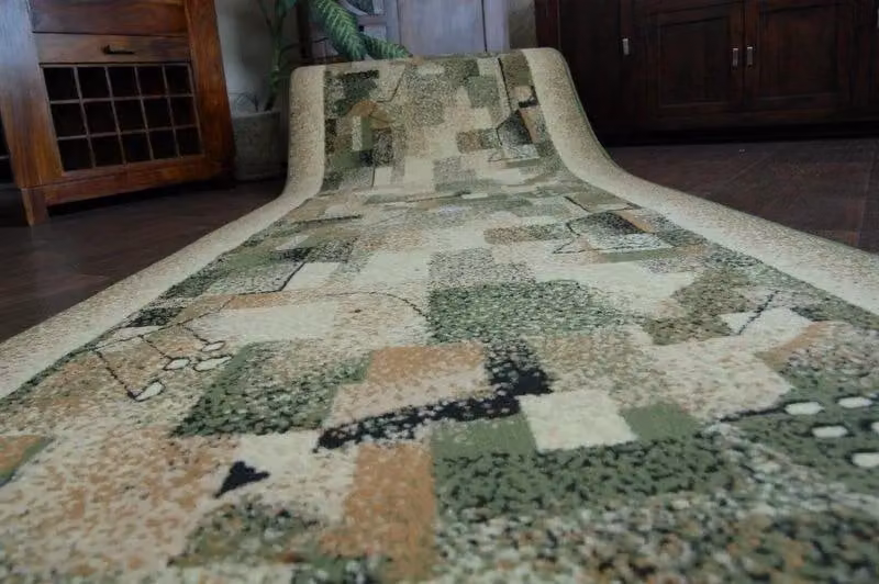 RugsX Bcf Impresja Abstract Modern Runner in Green, W: 90 cm, L: 150 cm – 2