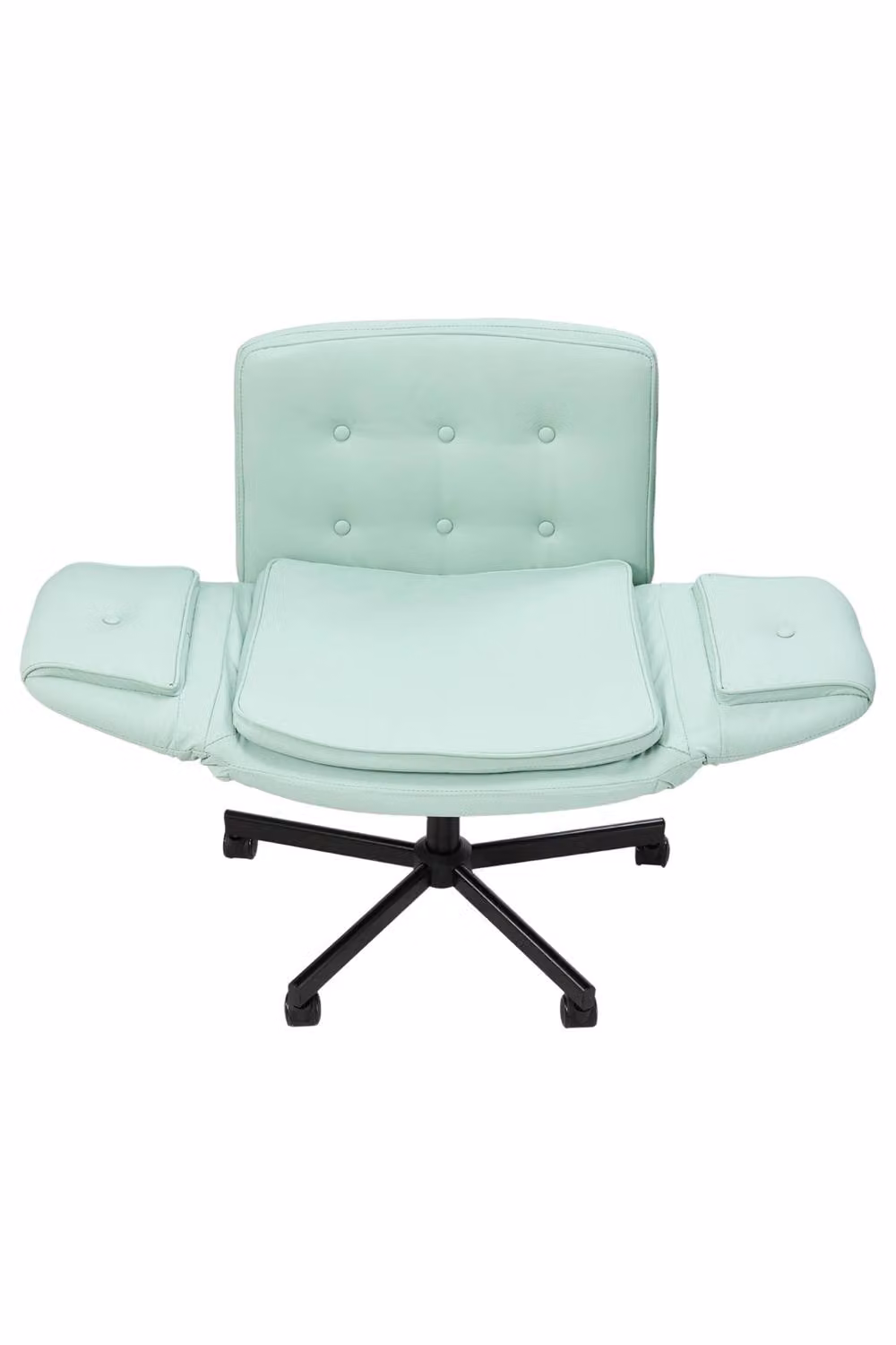 Living and Home Ergonomic Faux Leather Office Chair in Green with Wide Seat and Extendable Arms – 2