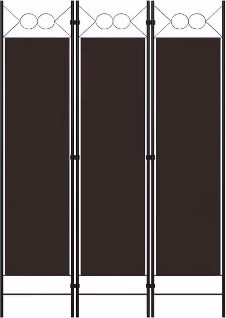 Berkfield Home 3-Panel Room Divider in Brown, W: 120 cm, H: 180 cm