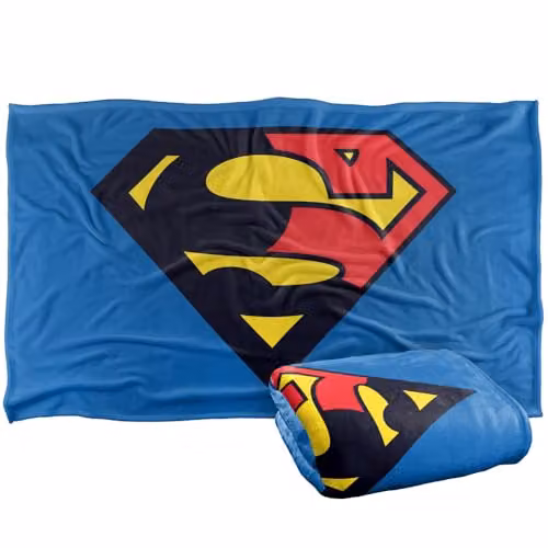 Warner Bros. Superman Shield 1993 Super Soft Fleece Throw Blanket in Black and Red, W/D/H: 91 x 147 cm
