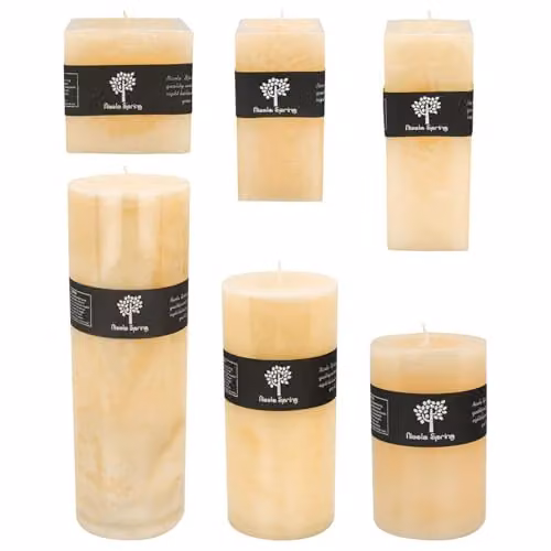 Nicola Spring Beige Pillar Candles for Tabletop Decor – 1