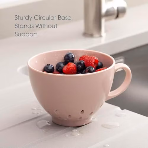 Zeal Melamine Berry Colander with Handles, Pink, Diameter: 10 cm – 3