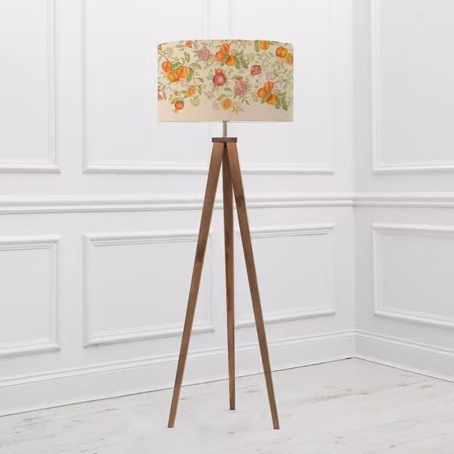 Voyage Maison Aratus Floor Lamp with Shrubbery Fruits Eva Lampshade in Beige and Wood