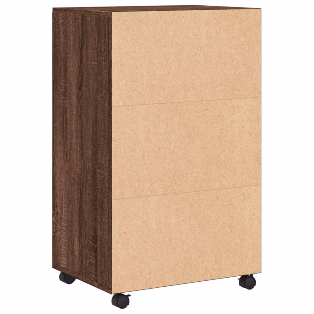 Berkfield Home Rolling Cabinet in Brown Oak, W/D/H: 55 x 40 x 91 cm – 4
