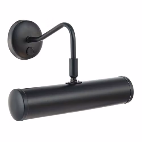 Happy Homewares Classic Traditional Adjustable Picture Wall Light Fitting in Black with Rocker Switch, W/D/H: 23 x 22 x 14 cm