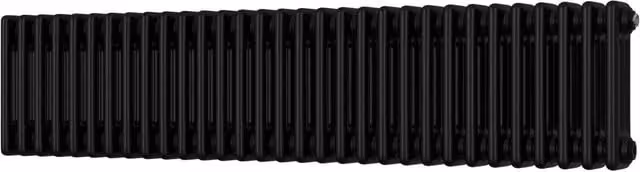 UK Radiators Black 3 Column Steel Radiator, H: 30.0 cm, W: 135.5 cm