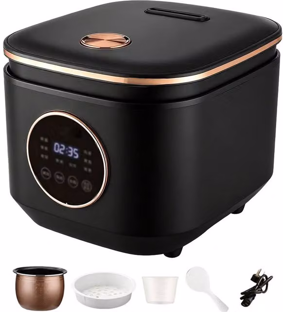 Ventryn Multifunctional Non-stick Rice Cooker with Timer in Black – 1