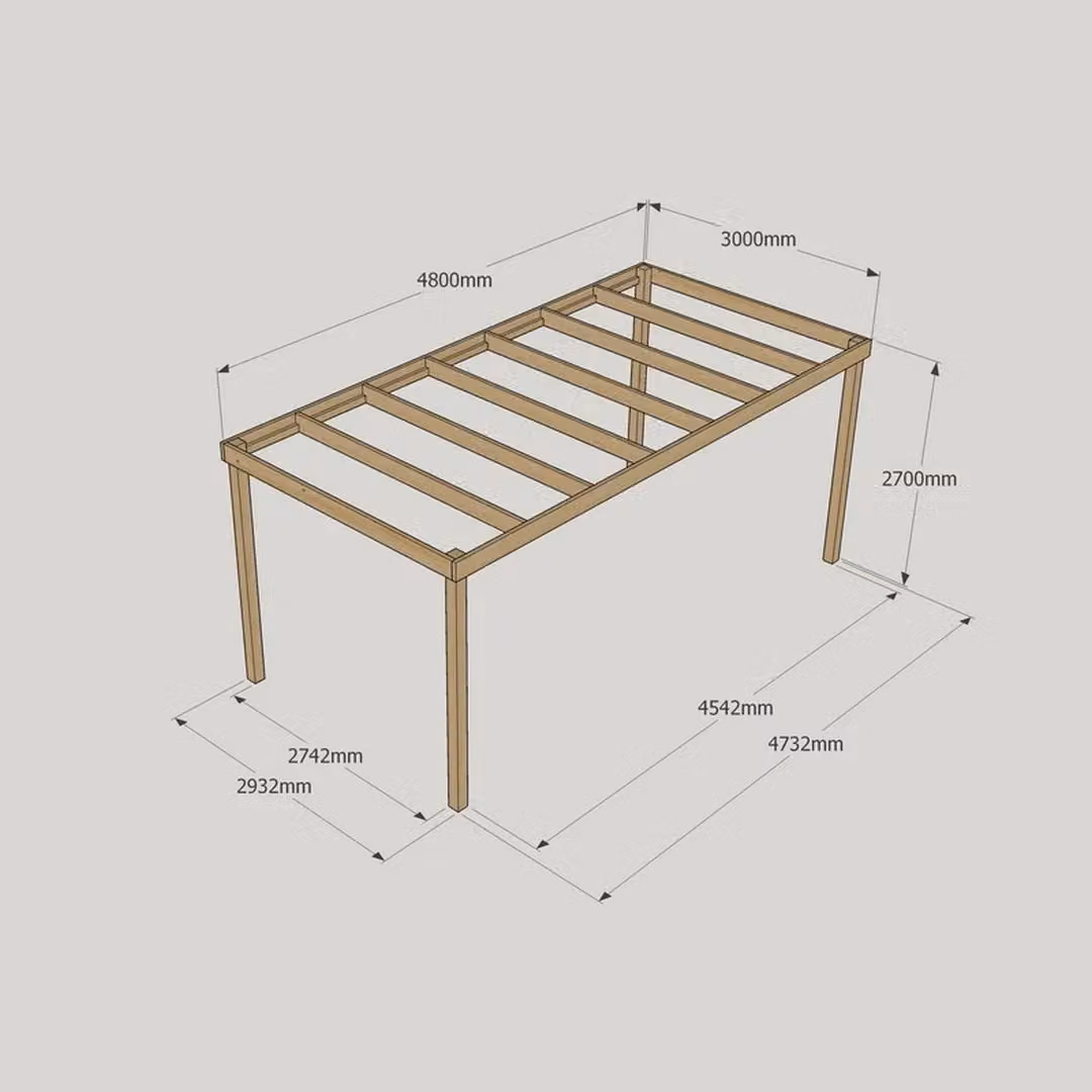 Rutland County Garden Furniture Ltd Box Pergola in Wood and Galvanised Steel, Green/Brown, W: 480 cm, D: 480 cm, H: 270 cm – 2