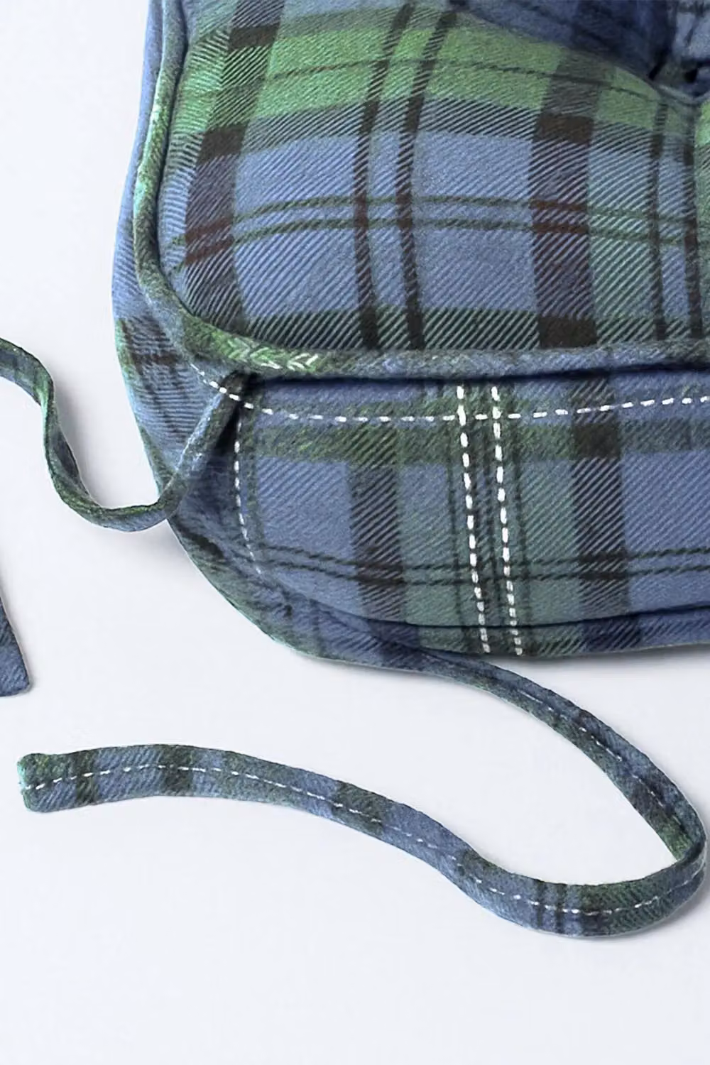 Homescapes Blue and Green Tartan Cotton Dining Chair Booster Cushion, W/D/H: 40 x 40 x 10 cm – 3