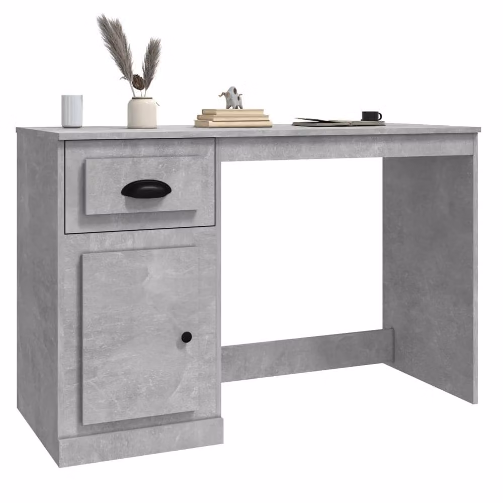 Berkfield Home Computer Desk in Grey with Drawer, W/D/H: 115 x 50 x 75 cm – 3