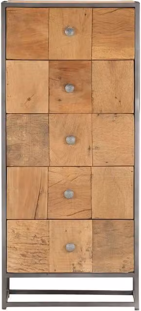 Berkfield Home Brown Solid Reclaimed Wood Drawer Cabinet, W/D/H: 45 x 30 x 100 cm