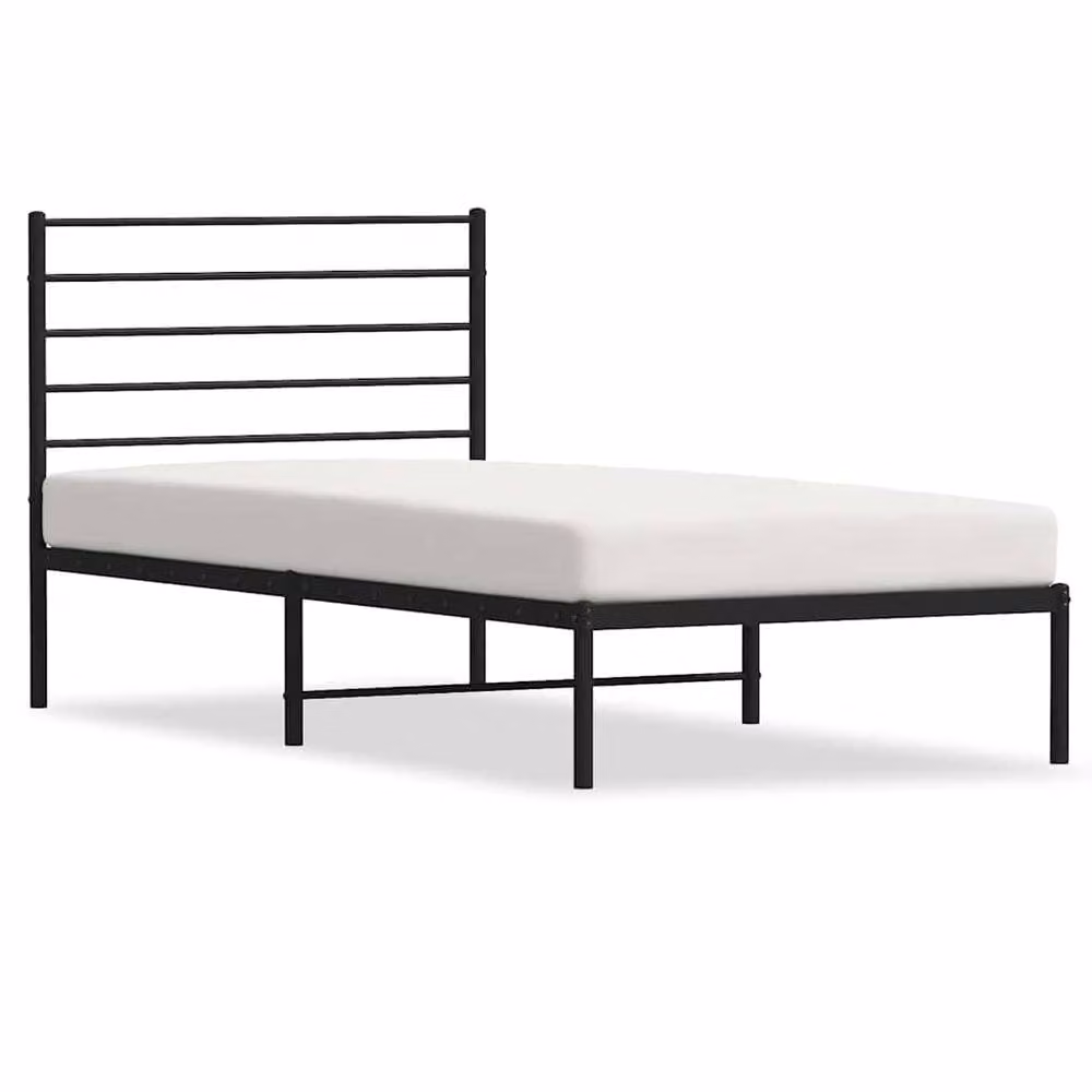 Berkfield Home Metal Bed Frame with Headboard and Drawers, Black, W/D/H: 100 x 200 cm – 2