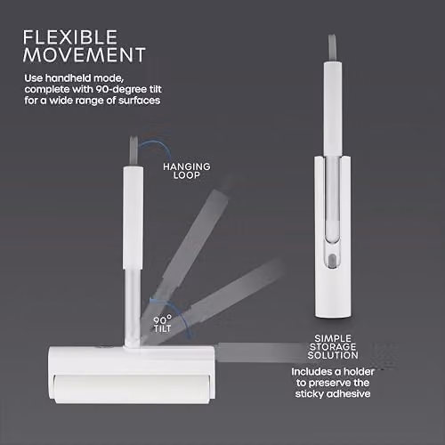 Swan Elevate Extra-Wide Lint Roller in White with 55 Extra Sticky Adhesive Strips and Dust-Proof Holder SWFC2002WHTN – 4