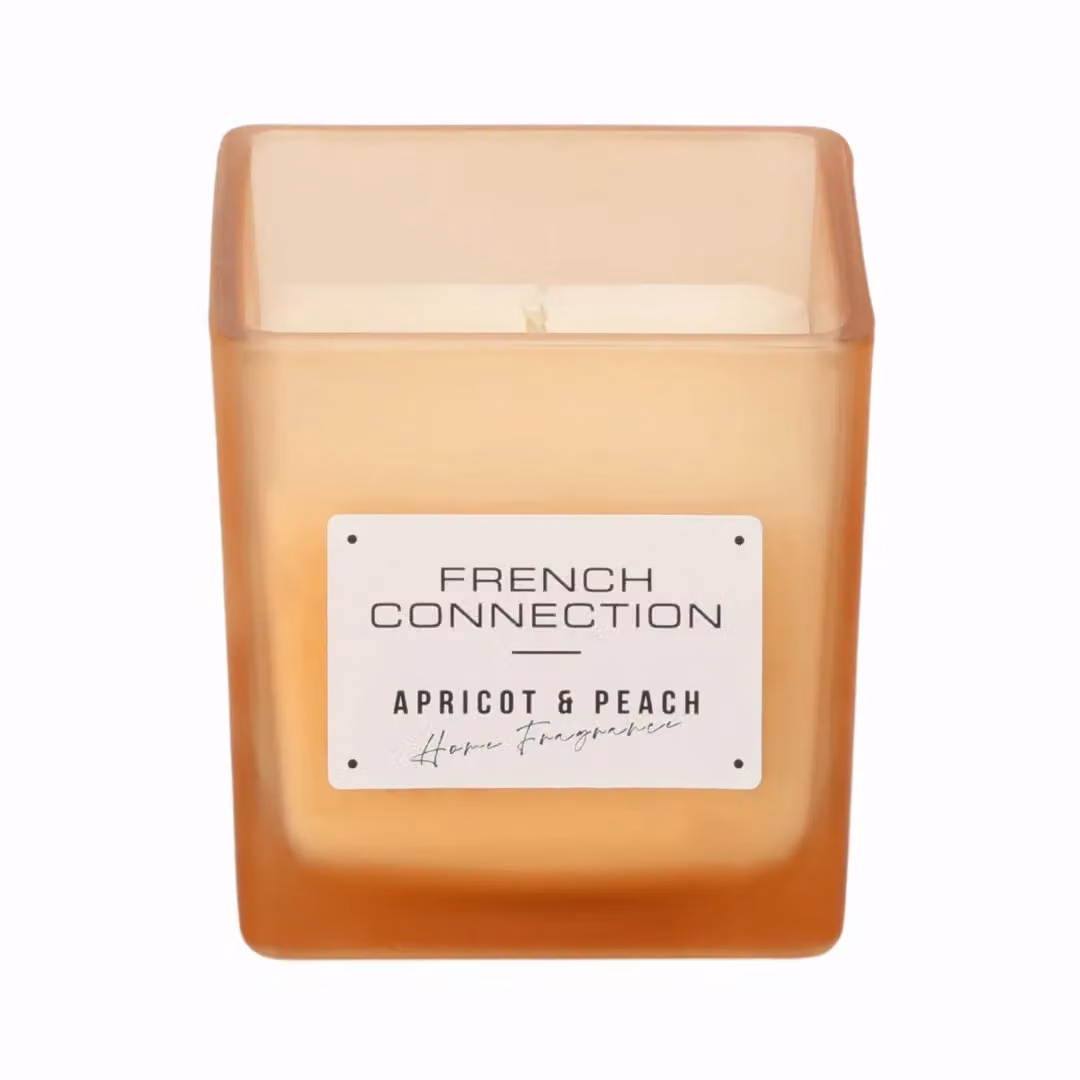 French Connection Square Range Apricot & Peach Scented Candle, 200g, Orange – 3