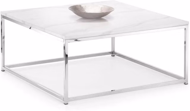 Netfurniture Visco Round White Marble Top Coffee Table
