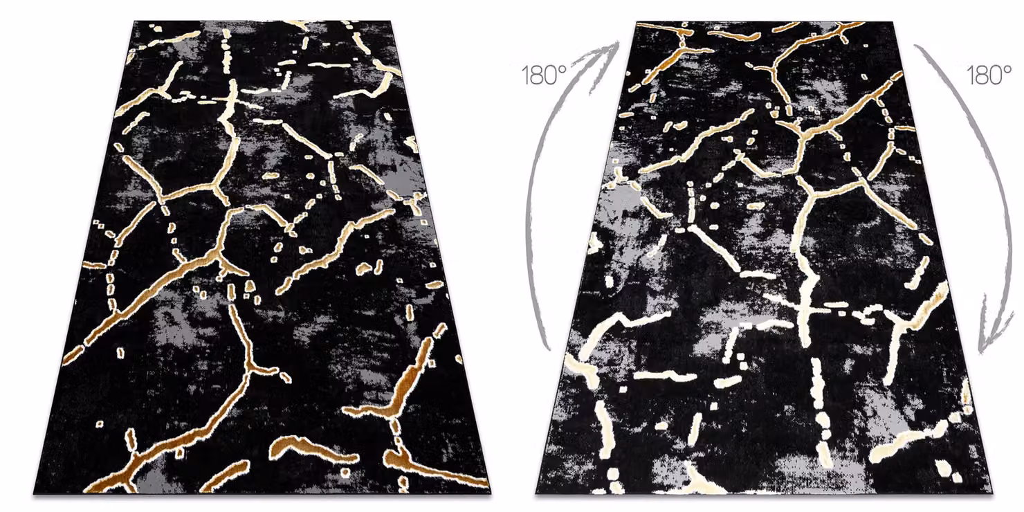 RugsX Allure Geometric Modern Rug in Black, W: 140 cm, L: 190 cm – 3