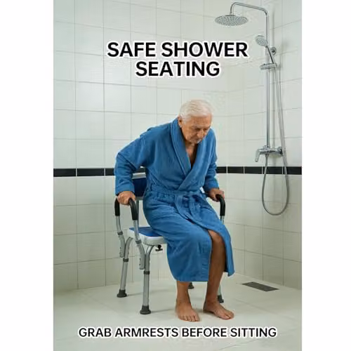 Gr8 Home EVA Padded Shower Chair with Arms in Blue – 2