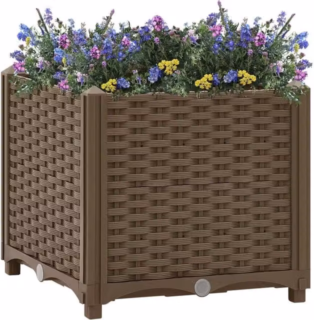Berkfield Home Brown Polypropylene Raised Bed W/D/H: 40 x 40 x 38 cm – 1