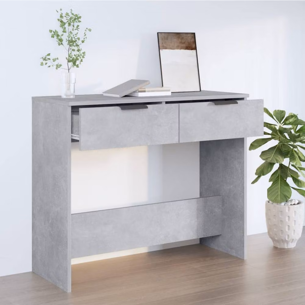 Berkfield Home Concrete Grey Console Table, W/D/H: 90 x 36 x 75 cm – 2