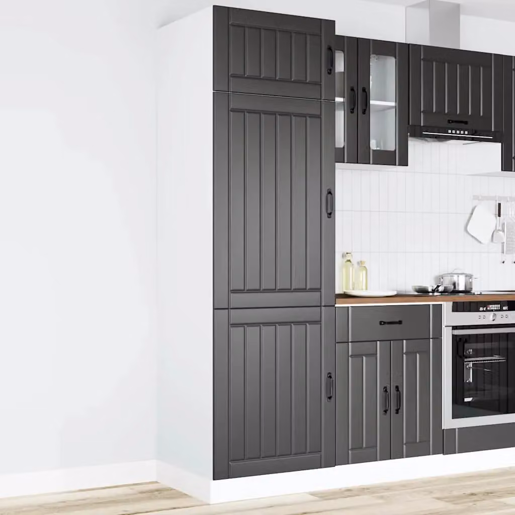 Berkfield Home Lucca Black Kitchen Wall Unit with Hinged Doors – 2