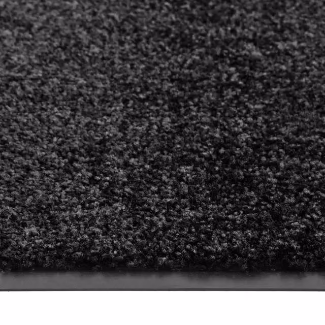 Berkfield Home Washable Non-Slip Black Pliable Doormat W/D/H: 120 x 150 x 0.9 cm – 1