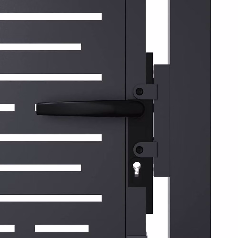 Berkfield Home Anthracite Steel Square Design Garden Swing Gate, W/H: 105 x 180 cm, Dark Grey – 4