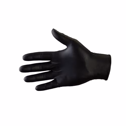 McAlpine Biodegradable Black Nitrile Powder Free Gloves, Large, 100 Pack
