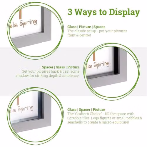 Nicola Spring Black 3D Shadow Box Deep Photo Frame, 5 x 7 inch, W/H: 12.7 x 17.8 cm – 2