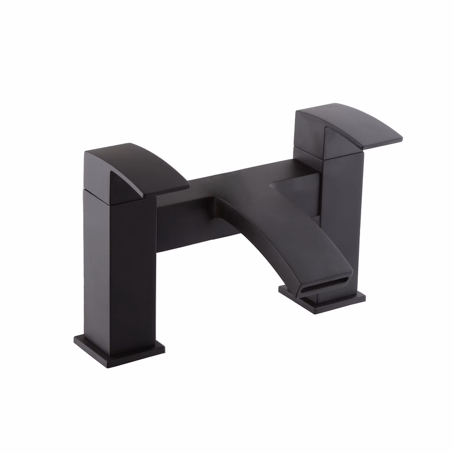 Kartell Single Lever Matt Black Brass Countertop Bathtub Filler Tap