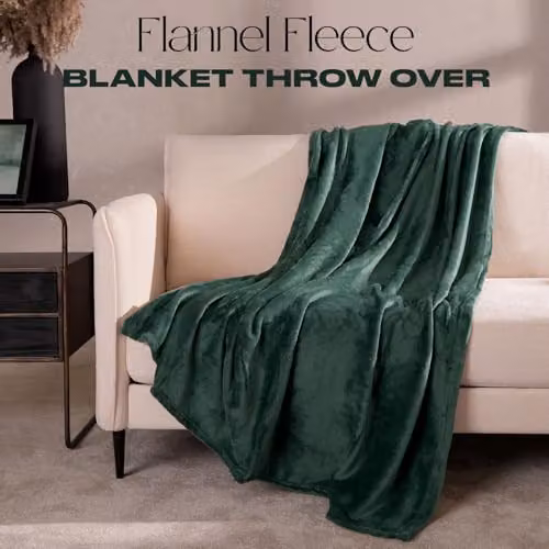 OHS Green Fluffy Fleece Throw Blanket, W/D/H: 150 x 200 cm – 2