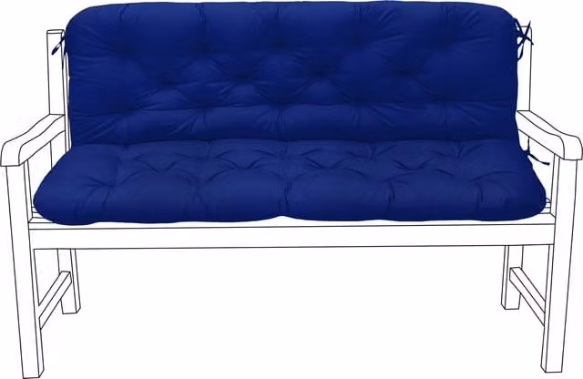 Gardenista 2-3 Seater Outdoor Garden Bench Seat Cushion with Back Pad, Blue, W: 120 cm