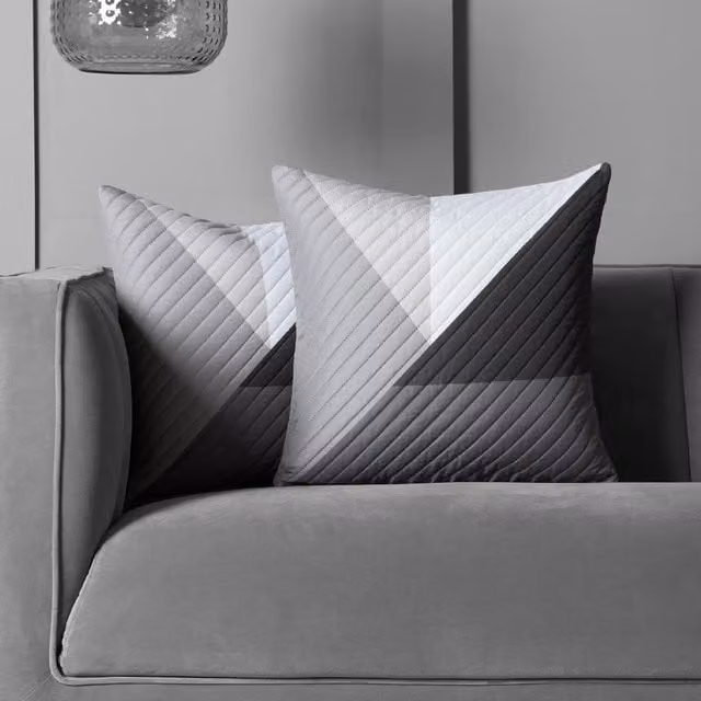 OHS Pack of 4 Ralph Geo Graphic Cushion Covers in Grey