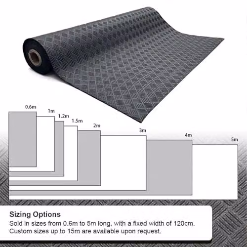 Oseasons Heavy Duty Non-Slip Industrial Floor Mat with Diamond Plate Design, Grey or Black, W: 120 cm, D: 60 cm, H: 2.1 cm – 5