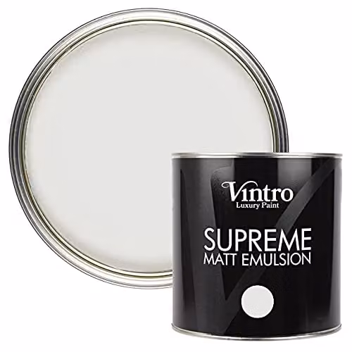 Vintro Luxury Matt Emulsion Multi Surface Paint in Creamy White - Champagne Waltz, 2.5L – 1