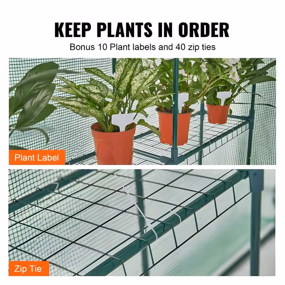 VEVOR Green Freestanding Sturdy Greenhouse with High Strength PE Cover – 5