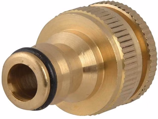 Faithfull 1/2 inch Brass Tap Connector, Grey and Gold